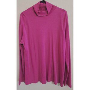 Lands' End Women's L/T (14-16) Pink Long Sleeve Turtleneck Top Layering